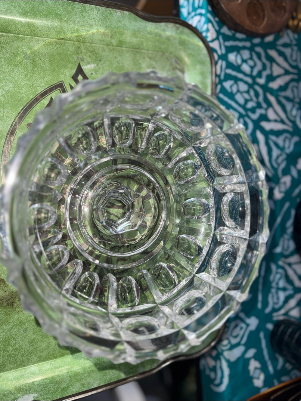 Clear Cut Glass Bowl by